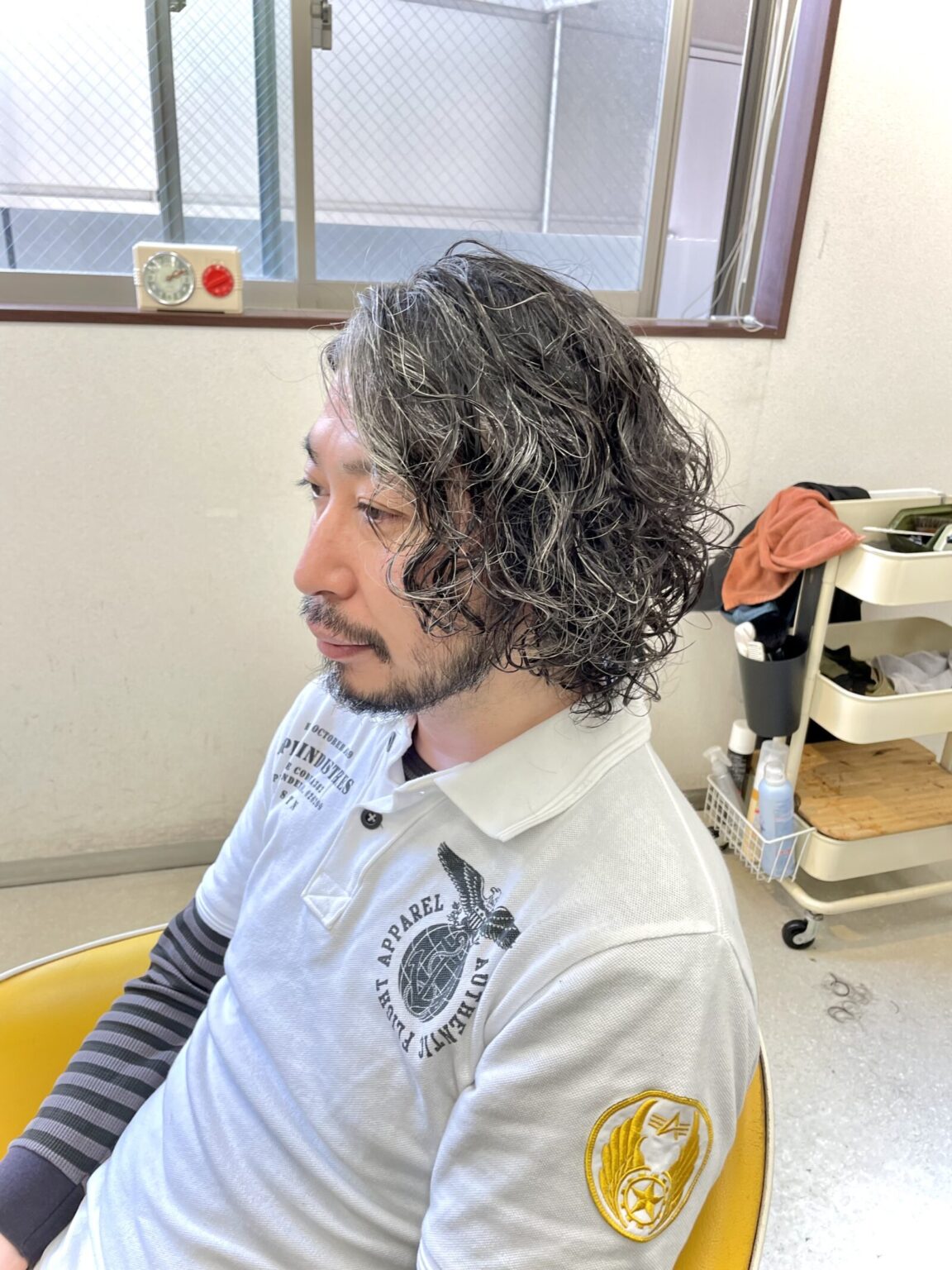 白髪を活かすパーマスタイル 男性（メンズ）専門美容室【フリリ】新宿